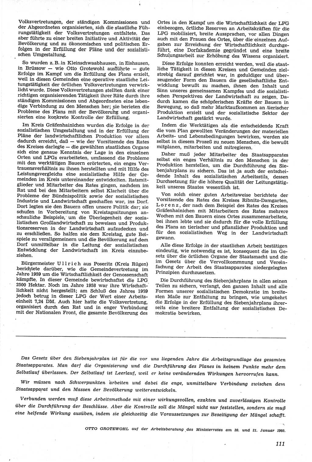 Neue Justiz (NJ), Zeitschrift für Recht und Rechtswissenschaft [Deutsche Demokratische Republik (DDR)], 14. Jahrgang 1960, Seite 111 (NJ DDR 1960, S. 111)