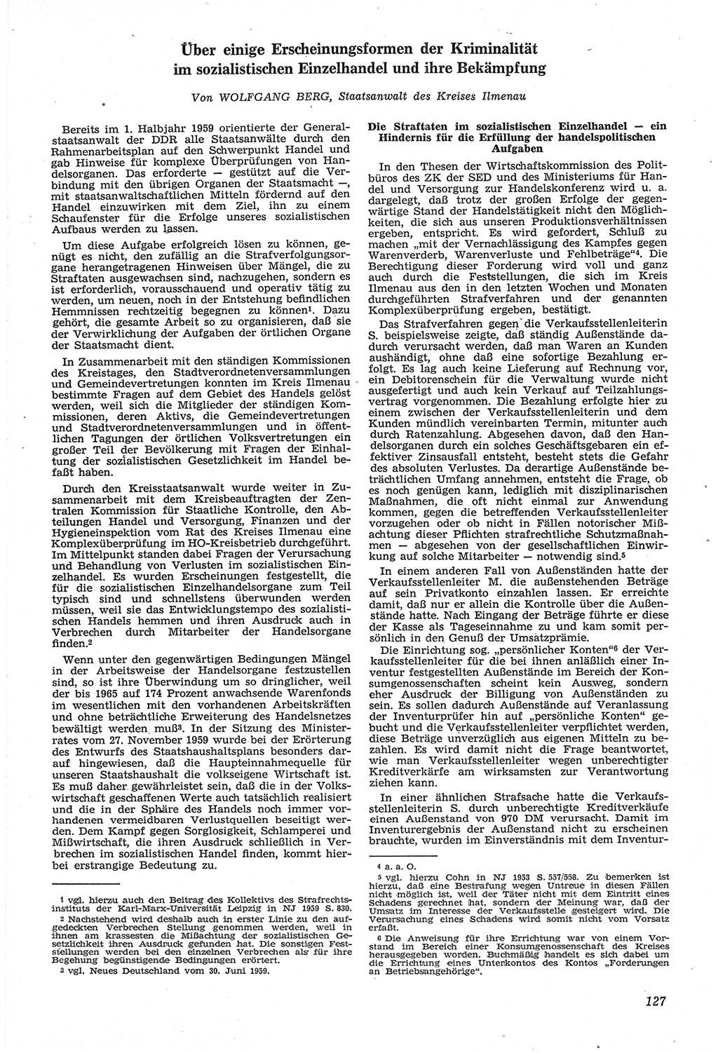 Neue Justiz (NJ), Zeitschrift für Recht und Rechtswissenschaft [Deutsche Demokratische Republik (DDR)], 14. Jahrgang 1960, Seite 127 (NJ DDR 1960, S. 127)