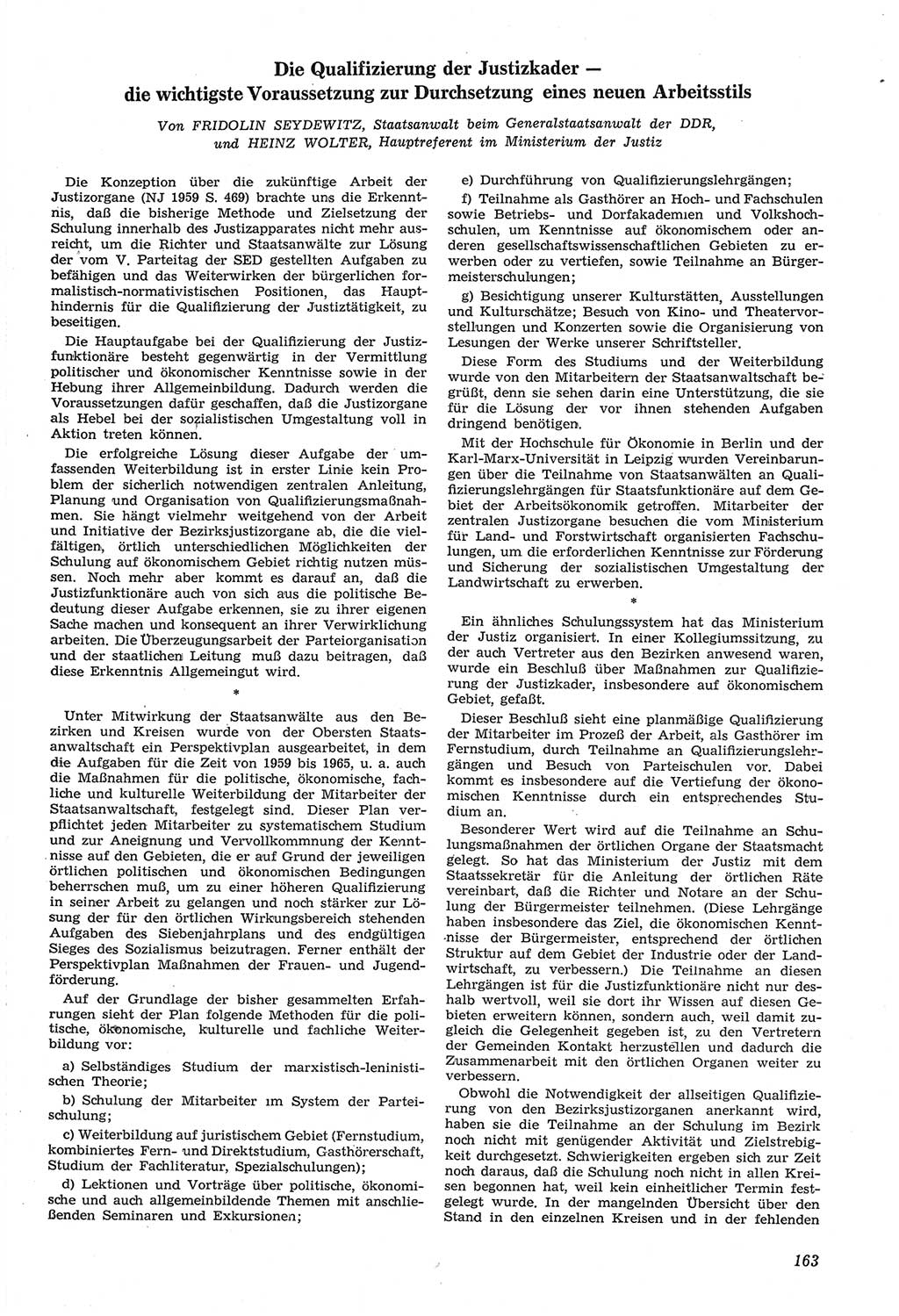 Neue Justiz (NJ), Zeitschrift für Recht und Rechtswissenschaft [Deutsche Demokratische Republik (DDR)], 14. Jahrgang 1960, Seite 163 (NJ DDR 1960, S. 163)