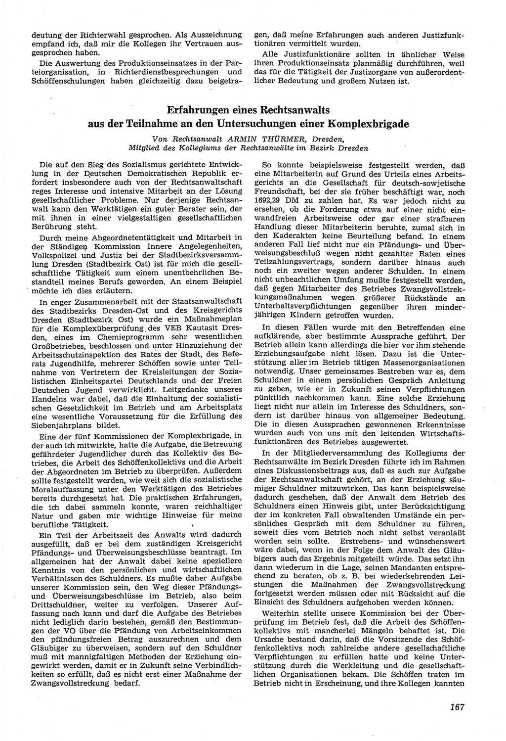 Neue Justiz (NJ), Zeitschrift für Recht und Rechtswissenschaft [Deutsche Demokratische Republik (DDR)], 14. Jahrgang 1960, Seite 167 (NJ DDR 1960, S. 167)