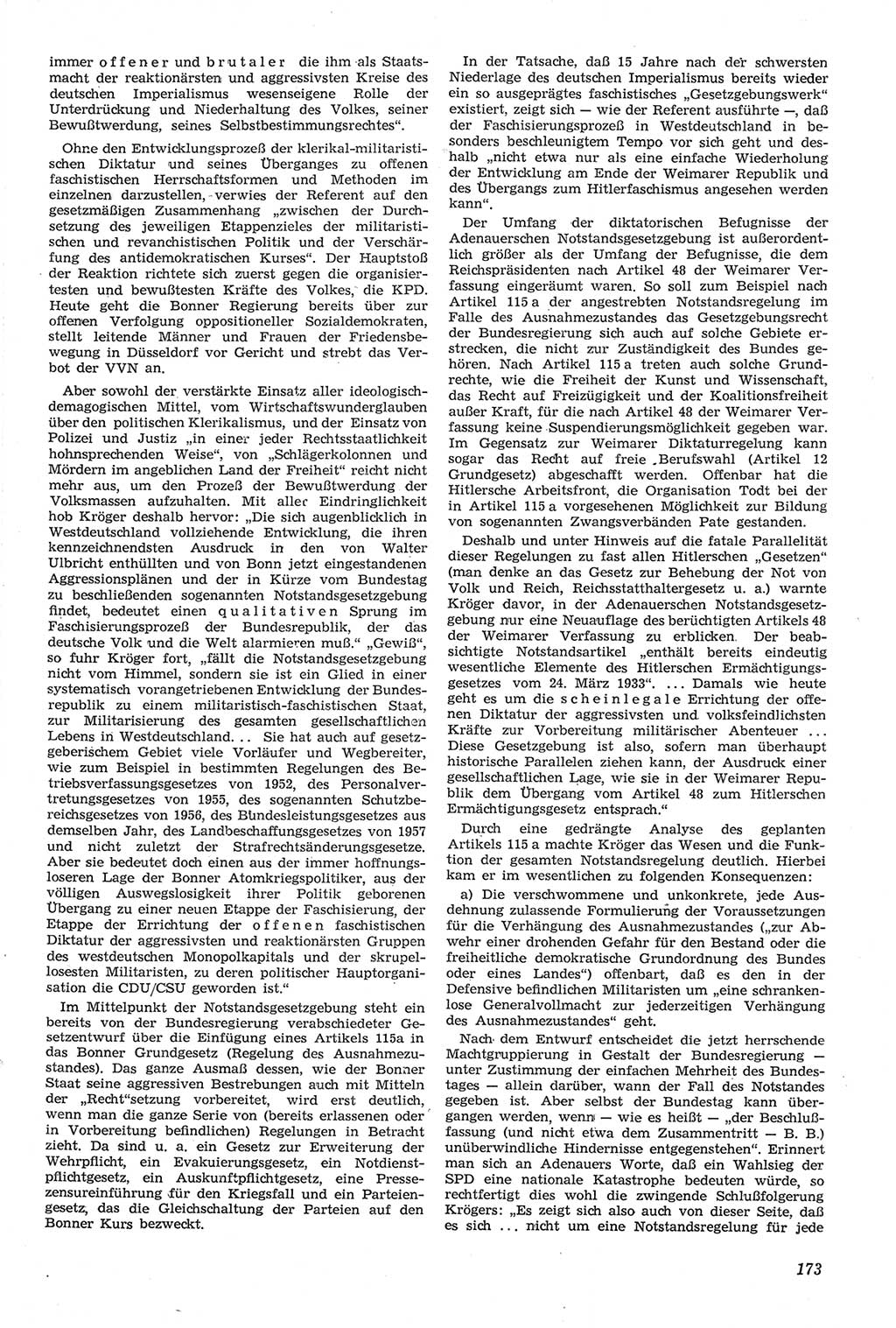 Neue Justiz (NJ), Zeitschrift für Recht und Rechtswissenschaft [Deutsche Demokratische Republik (DDR)], 14. Jahrgang 1960, Seite 173 (NJ DDR 1960, S. 173)