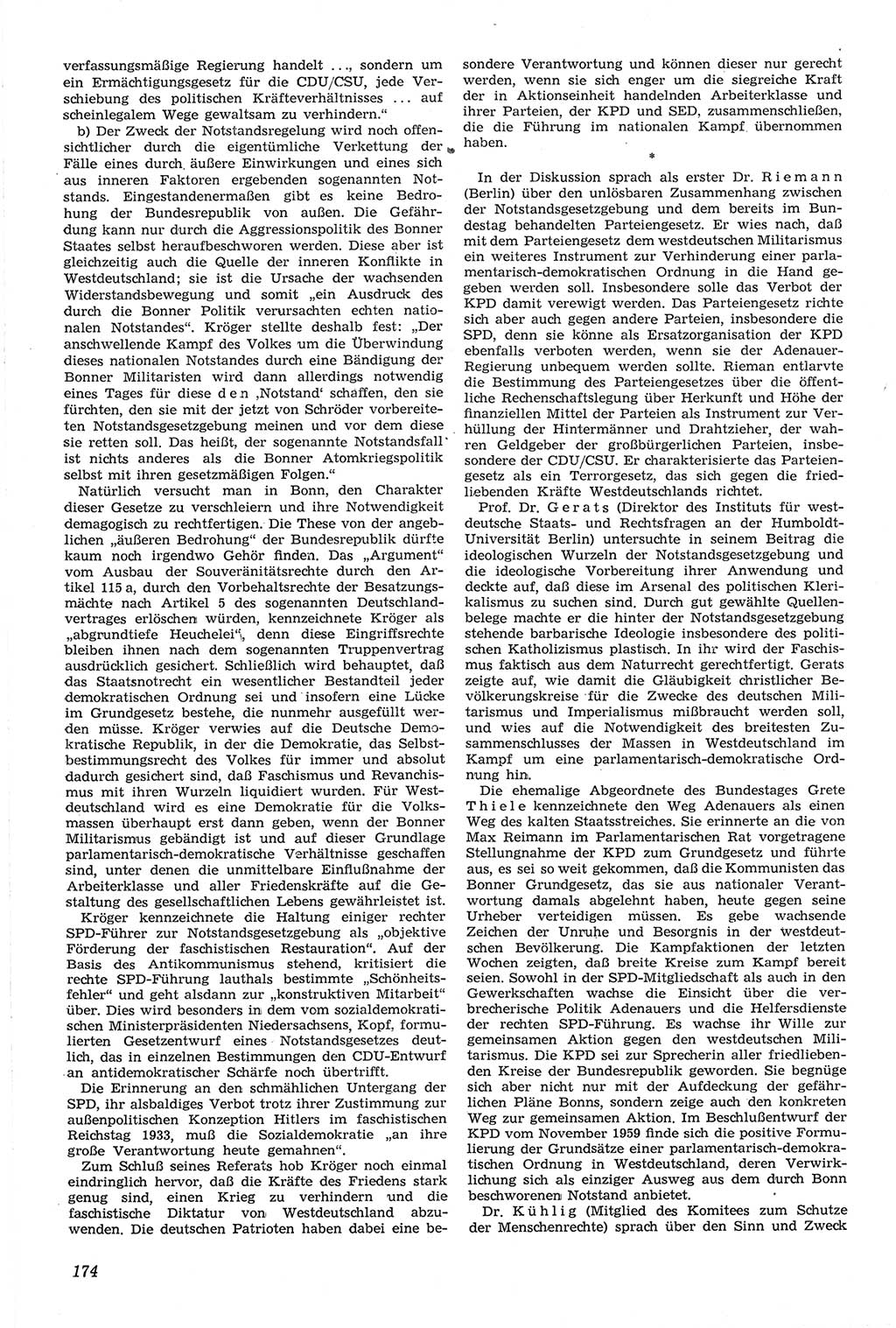 Neue Justiz (NJ), Zeitschrift für Recht und Rechtswissenschaft [Deutsche Demokratische Republik (DDR)], 14. Jahrgang 1960, Seite 174 (NJ DDR 1960, S. 174)