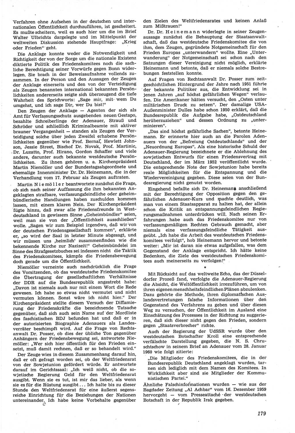 Neue Justiz (NJ), Zeitschrift für Recht und Rechtswissenschaft [Deutsche Demokratische Republik (DDR)], 14. Jahrgang 1960, Seite 179 (NJ DDR 1960, S. 179)