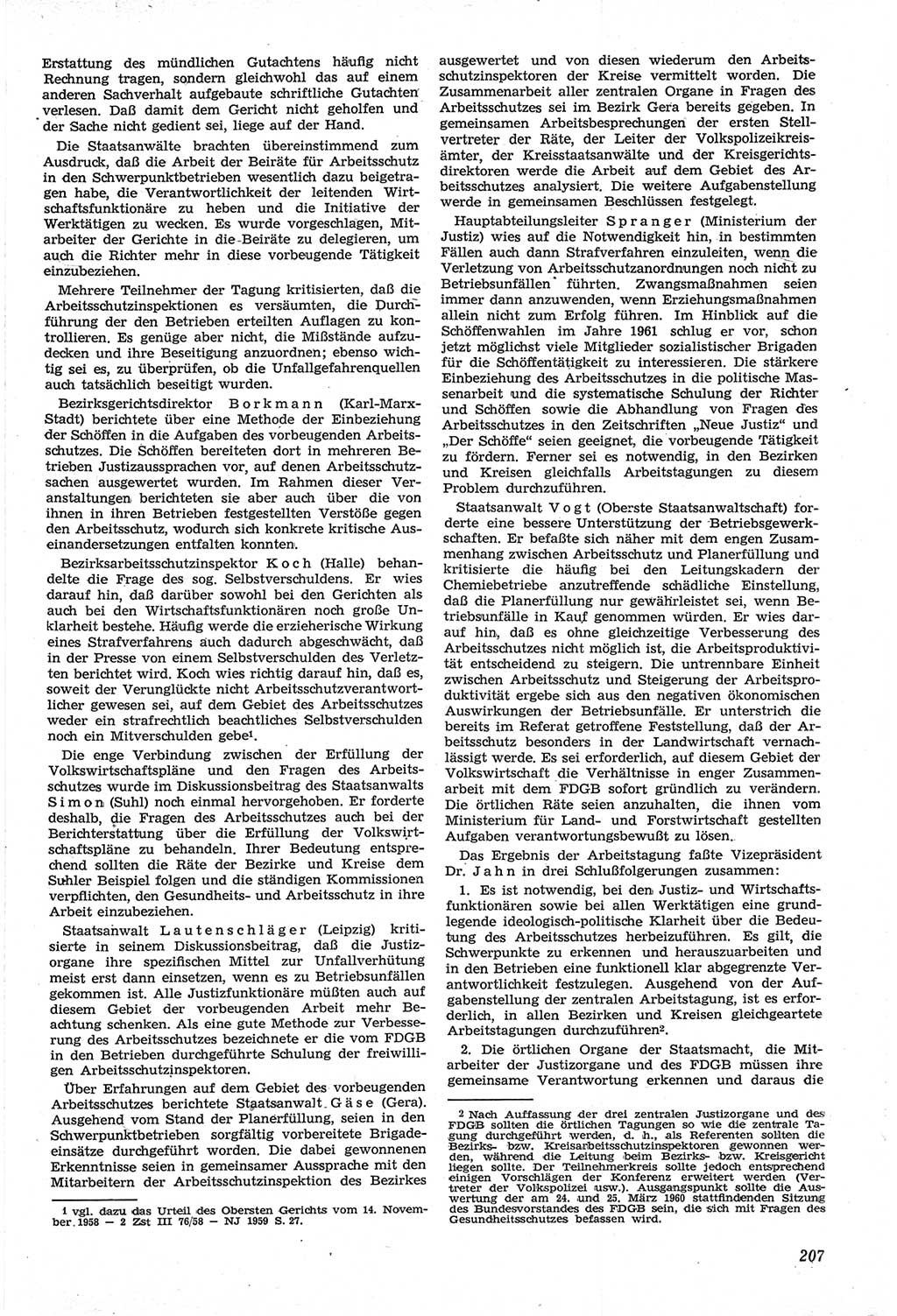 Neue Justiz (NJ), Zeitschrift für Recht und Rechtswissenschaft [Deutsche Demokratische Republik (DDR)], 14. Jahrgang 1960, Seite 207 (NJ DDR 1960, S. 207)