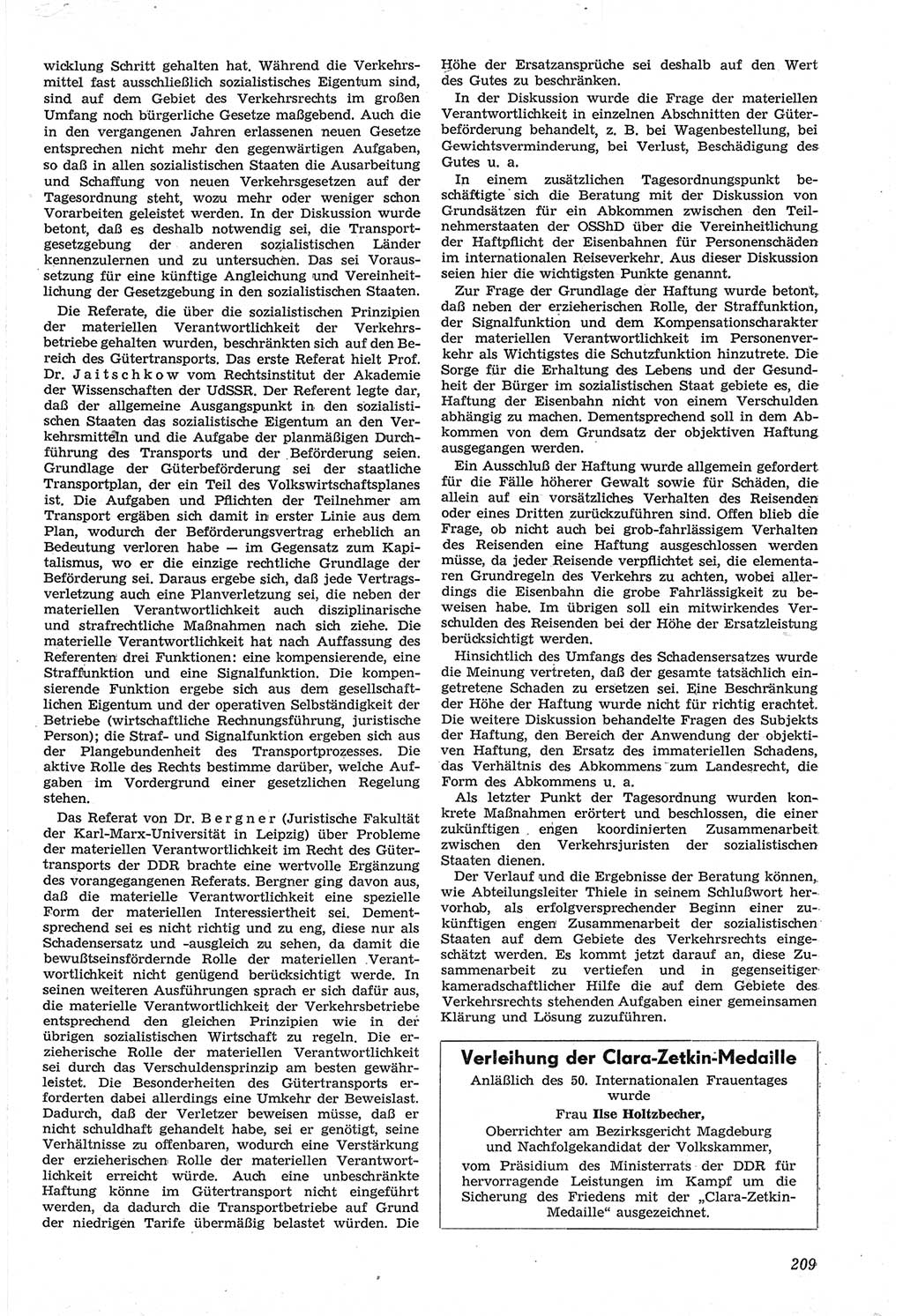 Neue Justiz (NJ), Zeitschrift für Recht und Rechtswissenschaft [Deutsche Demokratische Republik (DDR)], 14. Jahrgang 1960, Seite 209 (NJ DDR 1960, S. 209)
