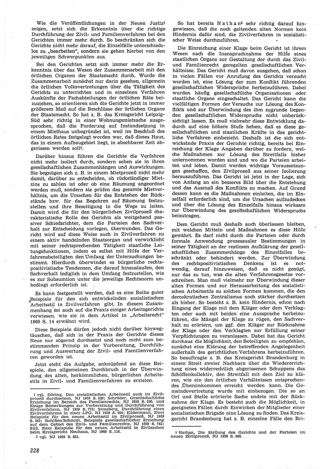 Neue Justiz (NJ), Zeitschrift für Recht und Rechtswissenschaft [Deutsche Demokratische Republik (DDR)], 14. Jahrgang 1960, Seite 228 (NJ DDR 1960, S. 228)