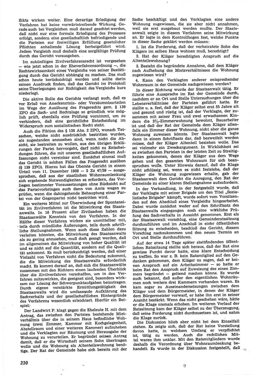Neue Justiz (NJ), Zeitschrift für Recht und Rechtswissenschaft [Deutsche Demokratische Republik (DDR)], 14. Jahrgang 1960, Seite 230 (NJ DDR 1960, S. 230)