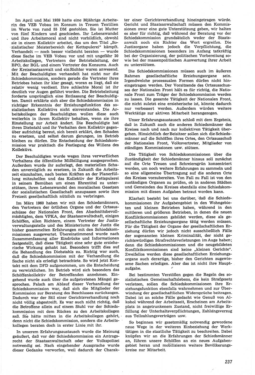 Neue Justiz (NJ), Zeitschrift für Recht und Rechtswissenschaft [Deutsche Demokratische Republik (DDR)], 14. Jahrgang 1960, Seite 237 (NJ DDR 1960, S. 237)