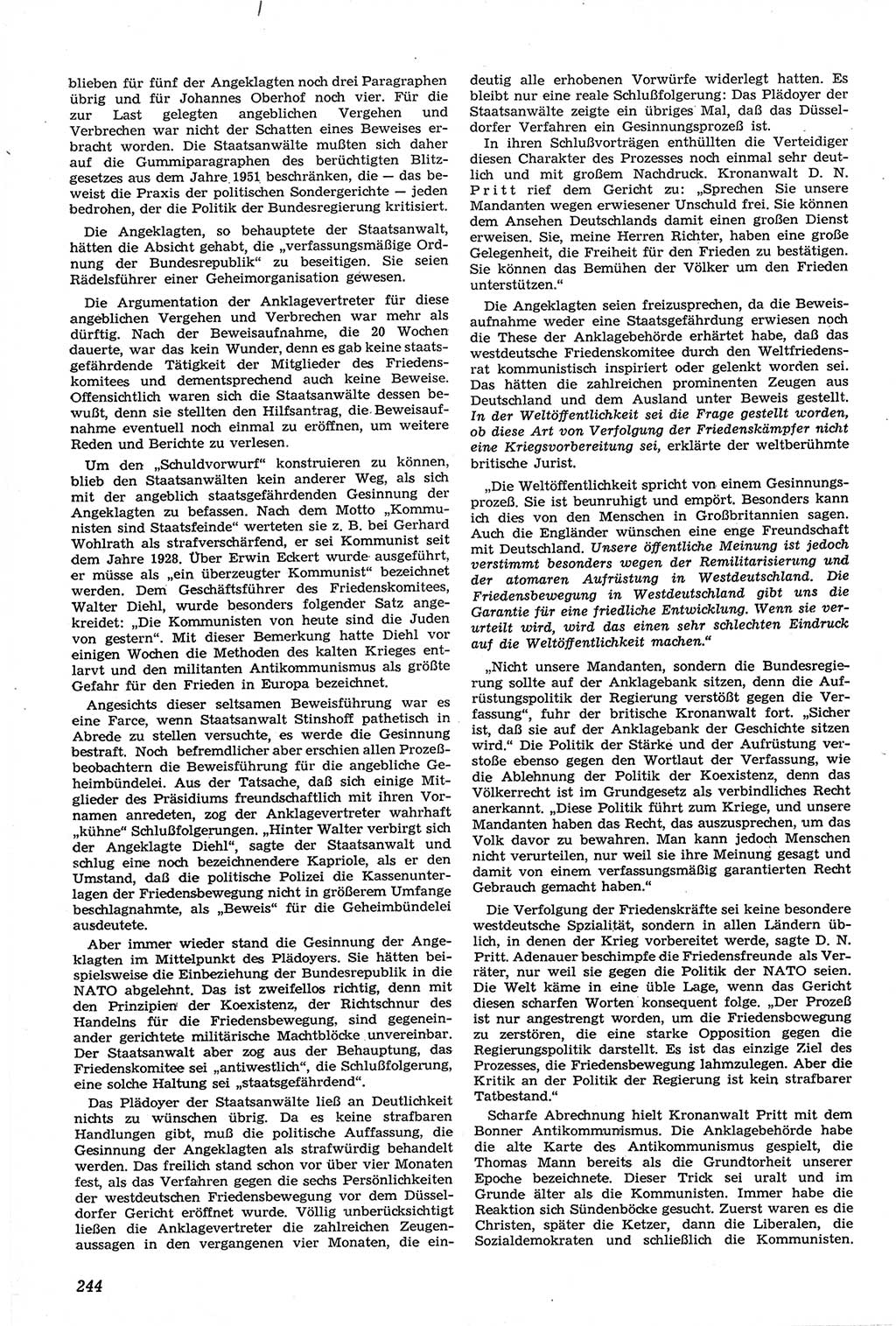 Neue Justiz (NJ), Zeitschrift für Recht und Rechtswissenschaft [Deutsche Demokratische Republik (DDR)], 14. Jahrgang 1960, Seite 244 (NJ DDR 1960, S. 244)