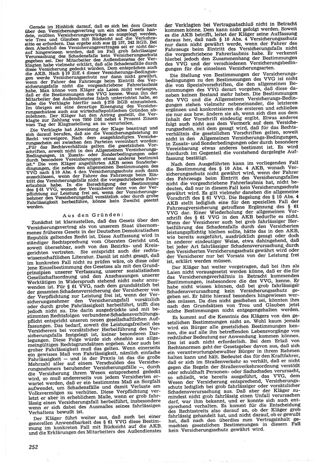 Neue Justiz (NJ), Zeitschrift für Recht und Rechtswissenschaft [Deutsche Demokratische Republik (DDR)], 14. Jahrgang 1960, Seite 252 (NJ DDR 1960, S. 252)