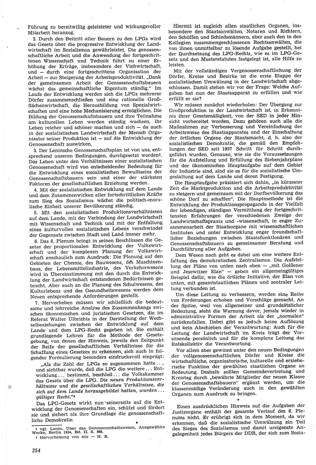 Neue Justiz (NJ), Zeitschrift für Recht und Rechtswissenschaft [Deutsche Demokratische Republik (DDR)], 14. Jahrgang 1960, Seite 254 (NJ DDR 1960, S. 254)