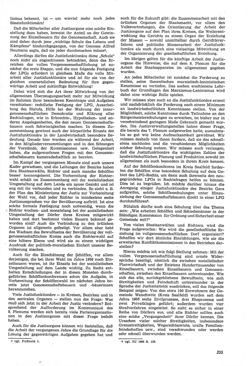 Neue Justiz (NJ), Zeitschrift für Recht und Rechtswissenschaft [Deutsche Demokratische Republik (DDR)], 14. Jahrgang 1960, Seite 255 (NJ DDR 1960, S. 255)