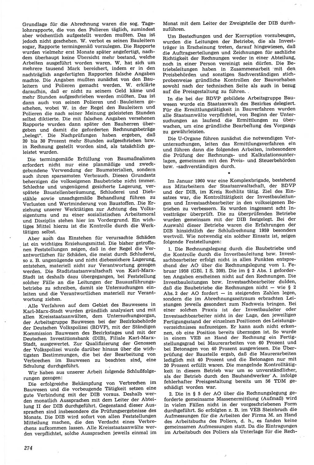 Neue Justiz (NJ), Zeitschrift für Recht und Rechtswissenschaft [Deutsche Demokratische Republik (DDR)], 14. Jahrgang 1960, Seite 274 (NJ DDR 1960, S. 274)