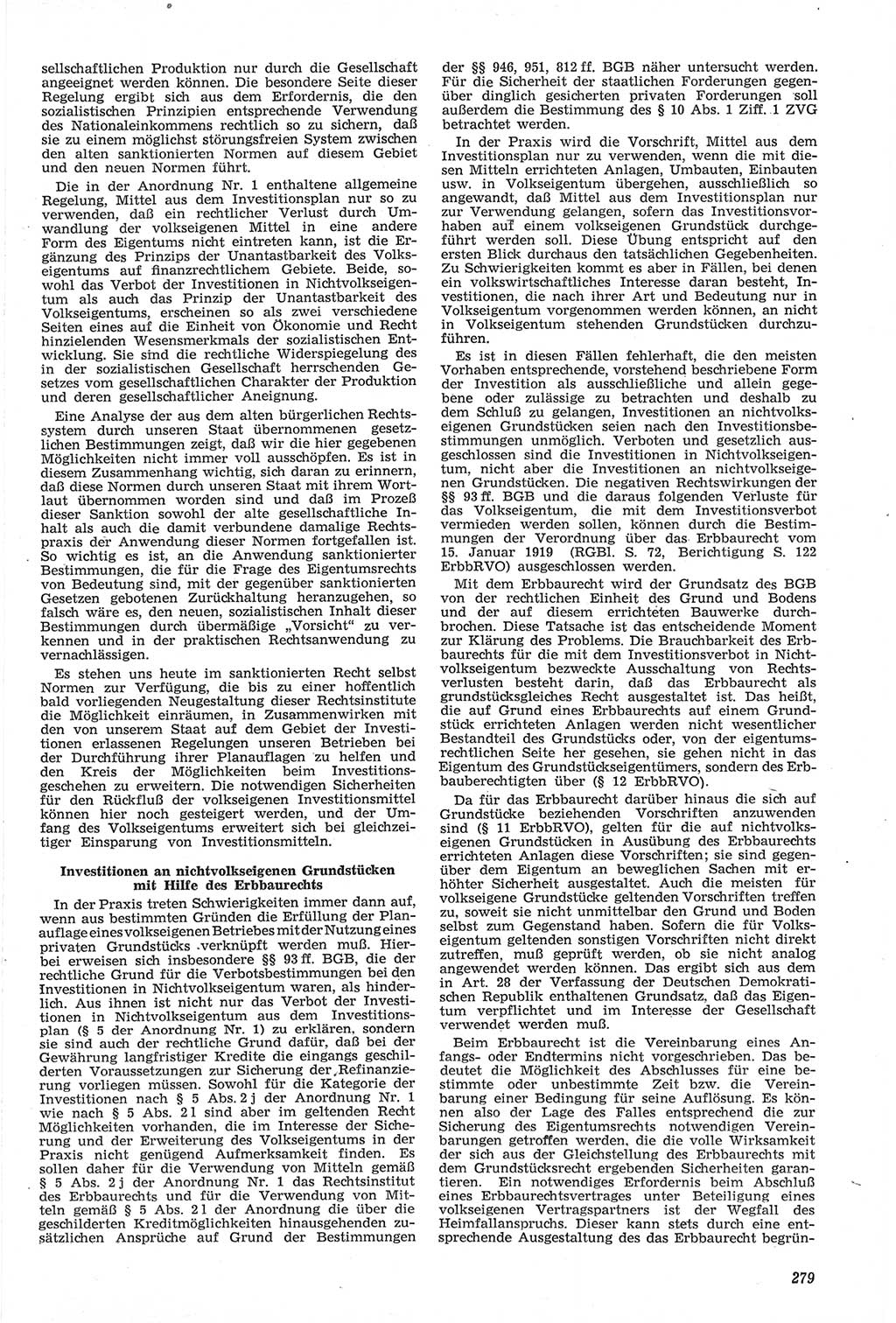 Neue Justiz (NJ), Zeitschrift für Recht und Rechtswissenschaft [Deutsche Demokratische Republik (DDR)], 14. Jahrgang 1960, Seite 279 (NJ DDR 1960, S. 279)