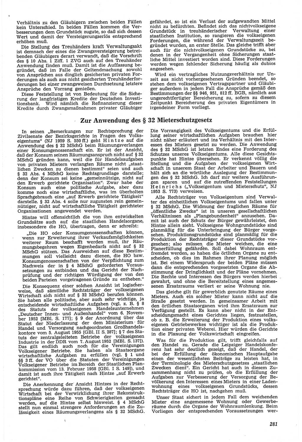 Neue Justiz (NJ), Zeitschrift für Recht und Rechtswissenschaft [Deutsche Demokratische Republik (DDR)], 14. Jahrgang 1960, Seite 281 (NJ DDR 1960, S. 281)