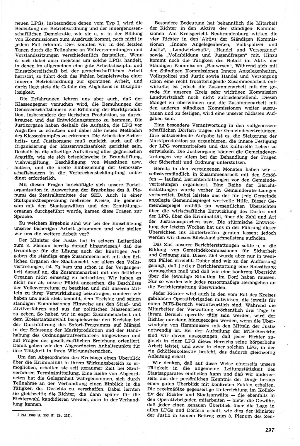 Neue Justiz (NJ), Zeitschrift für Recht und Rechtswissenschaft [Deutsche Demokratische Republik (DDR)], 14. Jahrgang 1960, Seite 297 (NJ DDR 1960, S. 297)