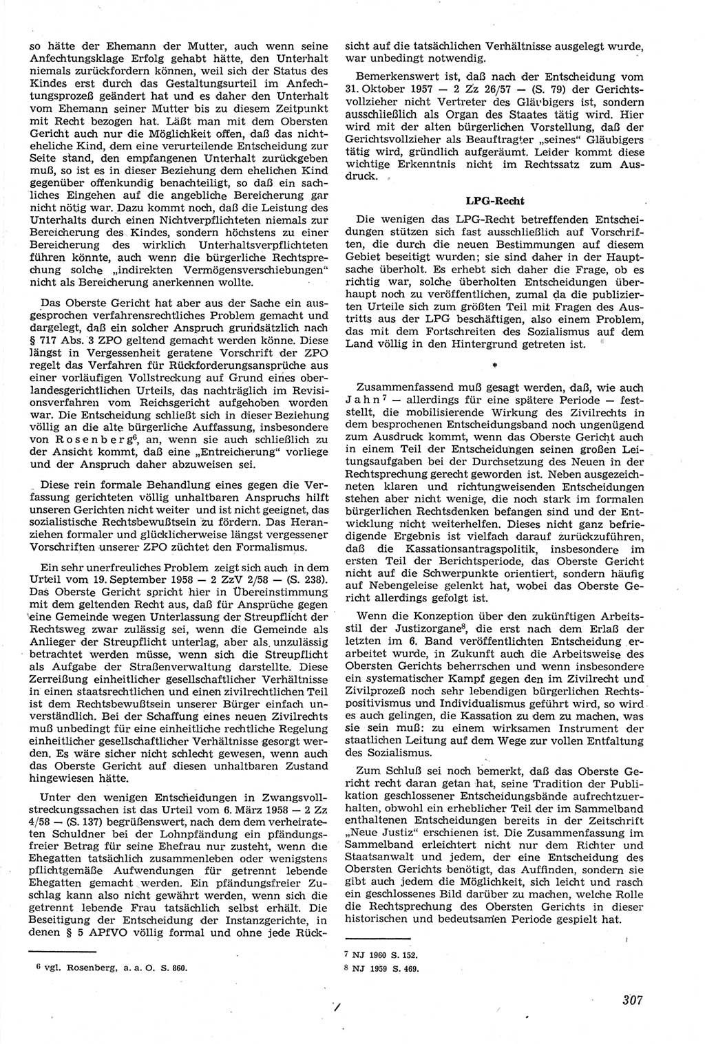 Neue Justiz (NJ), Zeitschrift für Recht und Rechtswissenschaft [Deutsche Demokratische Republik (DDR)], 14. Jahrgang 1960, Seite 307 (NJ DDR 1960, S. 307)
