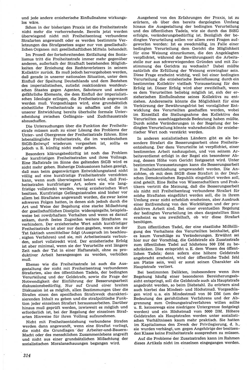 Neue Justiz (NJ), Zeitschrift für Recht und Rechtswissenschaft [Deutsche Demokratische Republik (DDR)], 14. Jahrgang 1960, Seite 314 (NJ DDR 1960, S. 314)