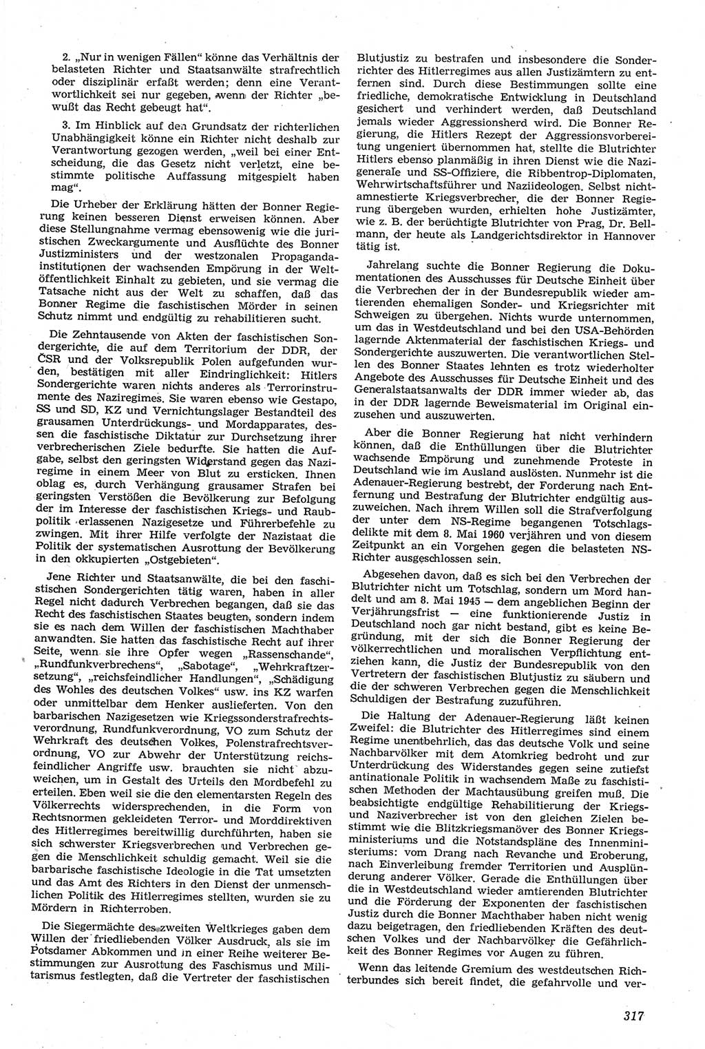 Neue Justiz (NJ), Zeitschrift für Recht und Rechtswissenschaft [Deutsche Demokratische Republik (DDR)], 14. Jahrgang 1960, Seite 317 (NJ DDR 1960, S. 317)