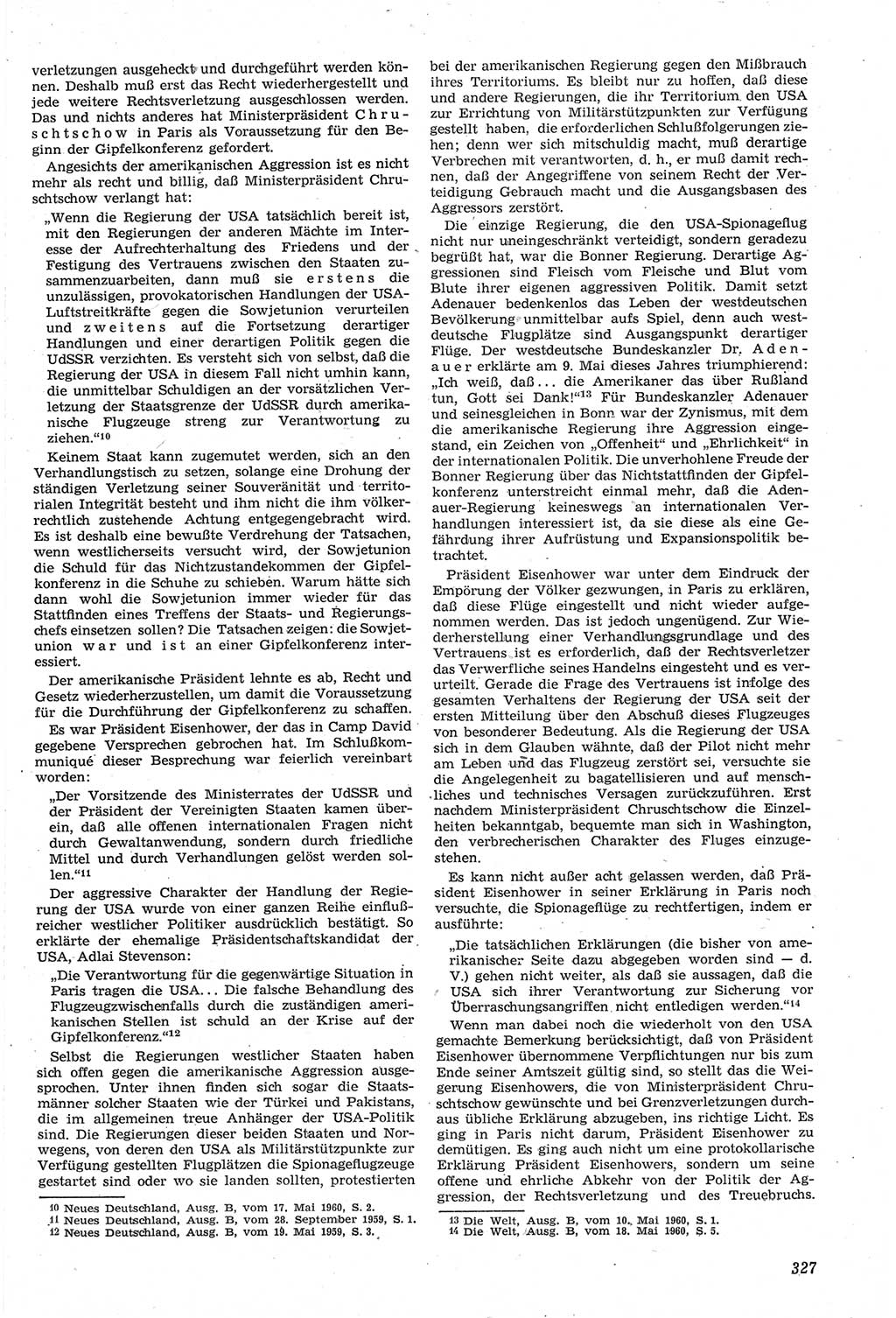 Neue Justiz (NJ), Zeitschrift für Recht und Rechtswissenschaft [Deutsche Demokratische Republik (DDR)], 14. Jahrgang 1960, Seite 327 (NJ DDR 1960, S. 327)