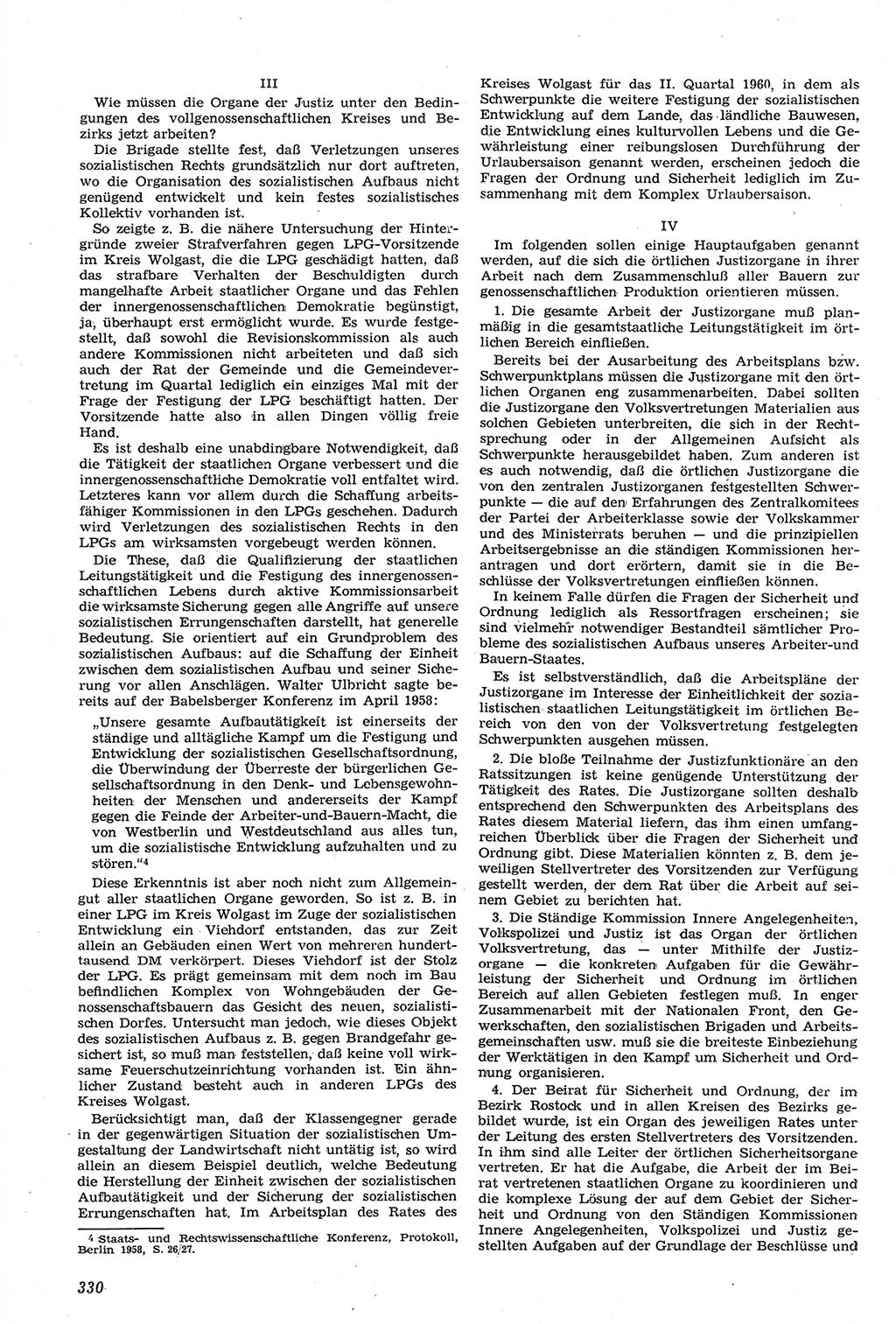 Neue Justiz (NJ), Zeitschrift für Recht und Rechtswissenschaft [Deutsche Demokratische Republik (DDR)], 14. Jahrgang 1960, Seite 330 (NJ DDR 1960, S. 330)