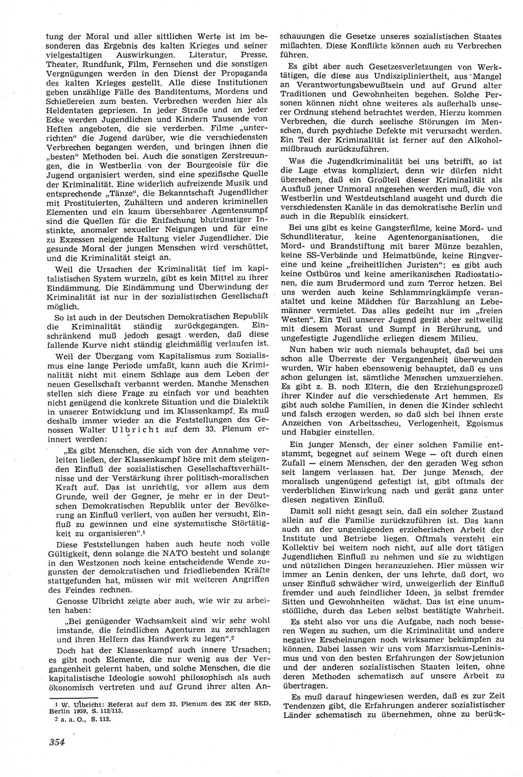 Neue Justiz (NJ), Zeitschrift für Recht und Rechtswissenschaft [Deutsche Demokratische Republik (DDR)], 14. Jahrgang 1960, Seite 354 (NJ DDR 1960, S. 354)