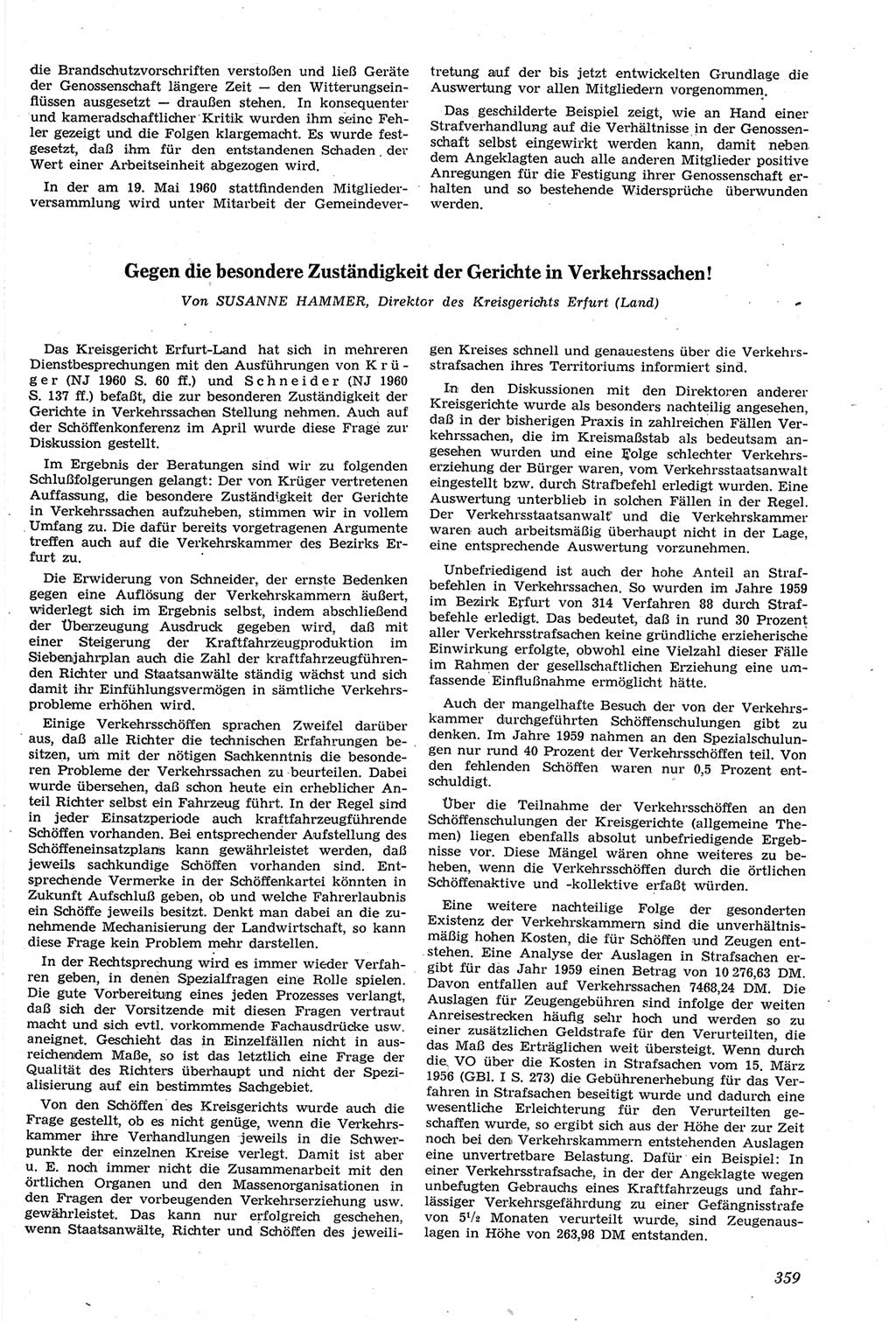 Neue Justiz (NJ), Zeitschrift für Recht und Rechtswissenschaft [Deutsche Demokratische Republik (DDR)], 14. Jahrgang 1960, Seite 359 (NJ DDR 1960, S. 359)