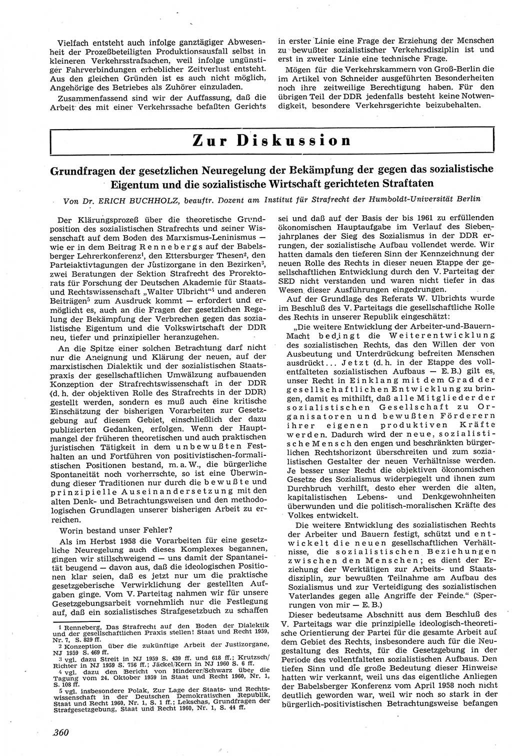 Neue Justiz (NJ), Zeitschrift für Recht und Rechtswissenschaft [Deutsche Demokratische Republik (DDR)], 14. Jahrgang 1960, Seite 360 (NJ DDR 1960, S. 360)