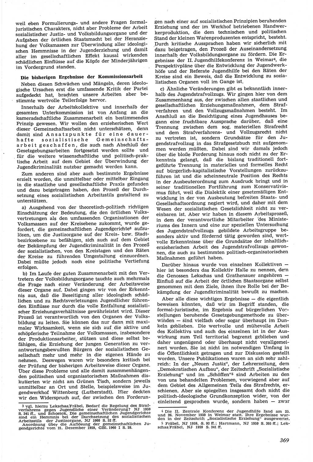 Neue Justiz (NJ), Zeitschrift für Recht und Rechtswissenschaft [Deutsche Demokratische Republik (DDR)], 14. Jahrgang 1960, Seite 369 (NJ DDR 1960, S. 369)