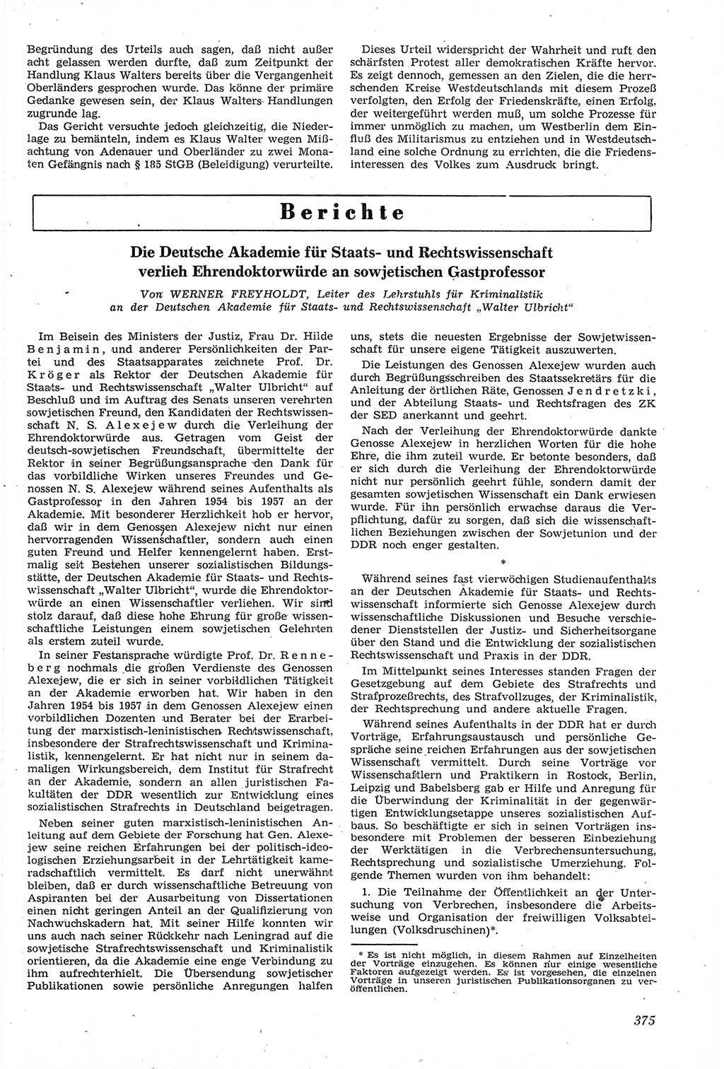 Neue Justiz (NJ), Zeitschrift für Recht und Rechtswissenschaft [Deutsche Demokratische Republik (DDR)], 14. Jahrgang 1960, Seite 375 (NJ DDR 1960, S. 375)