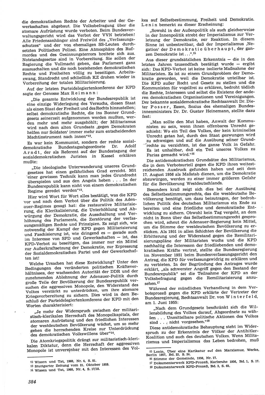 Neue Justiz (NJ), Zeitschrift für Recht und Rechtswissenschaft [Deutsche Demokratische Republik (DDR)], 14. Jahrgang 1960, Seite 384 (NJ DDR 1960, S. 384)