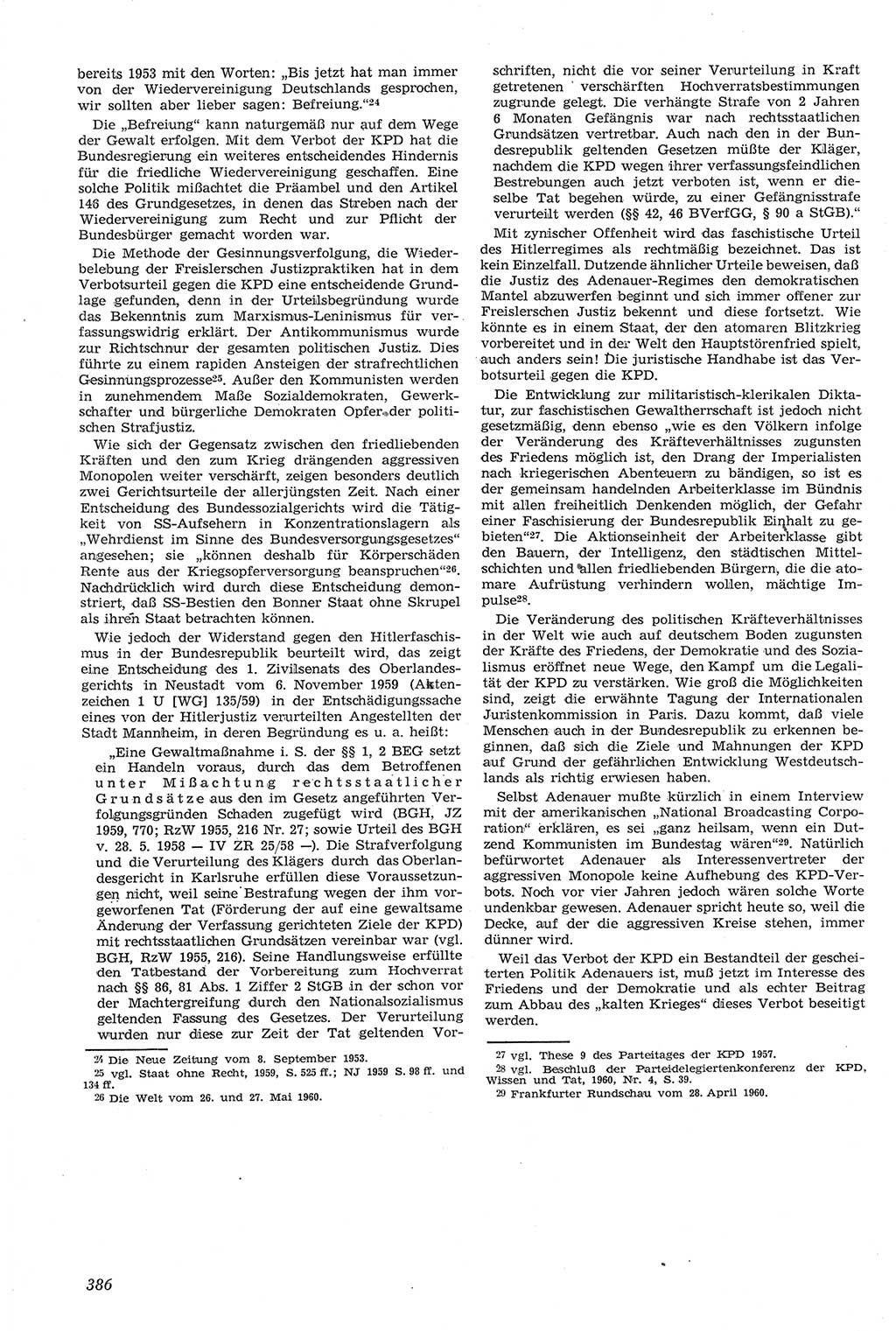 Neue Justiz (NJ), Zeitschrift für Recht und Rechtswissenschaft [Deutsche Demokratische Republik (DDR)], 14. Jahrgang 1960, Seite 386 (NJ DDR 1960, S. 386)