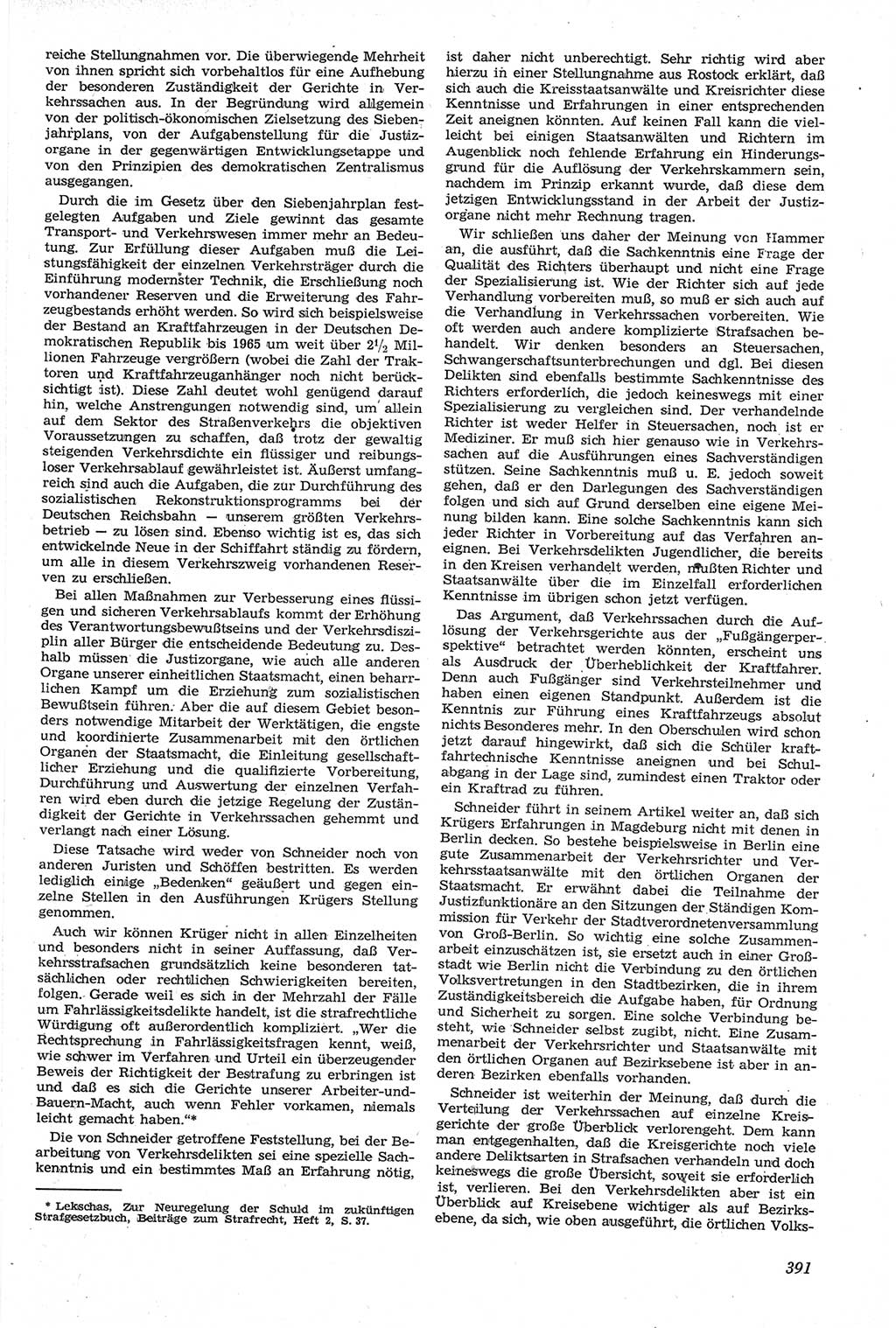 Neue Justiz (NJ), Zeitschrift für Recht und Rechtswissenschaft [Deutsche Demokratische Republik (DDR)], 14. Jahrgang 1960, Seite 391 (NJ DDR 1960, S. 391)