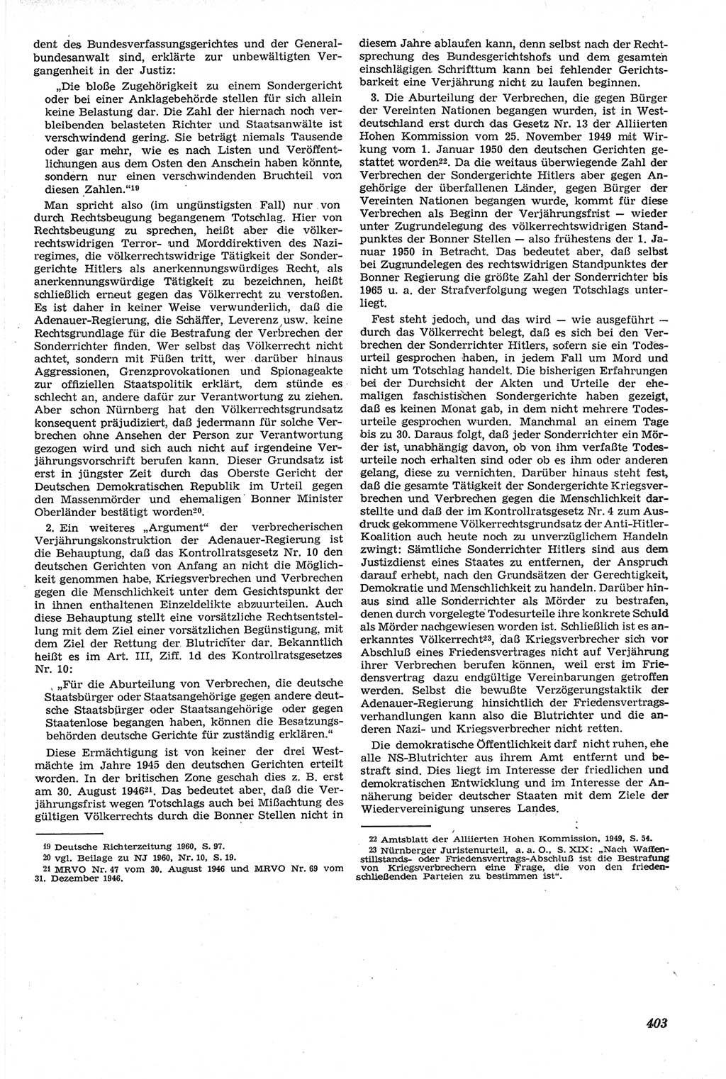 Neue Justiz (NJ), Zeitschrift für Recht und Rechtswissenschaft [Deutsche Demokratische Republik (DDR)], 14. Jahrgang 1960, Seite 403 (NJ DDR 1960, S. 403)