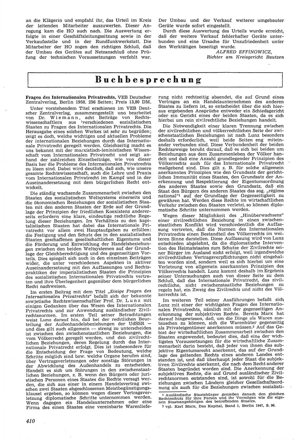 Neue Justiz (NJ), Zeitschrift für Recht und Rechtswissenschaft [Deutsche Demokratische Republik (DDR)], 14. Jahrgang 1960, Seite 410 (NJ DDR 1960, S. 410)