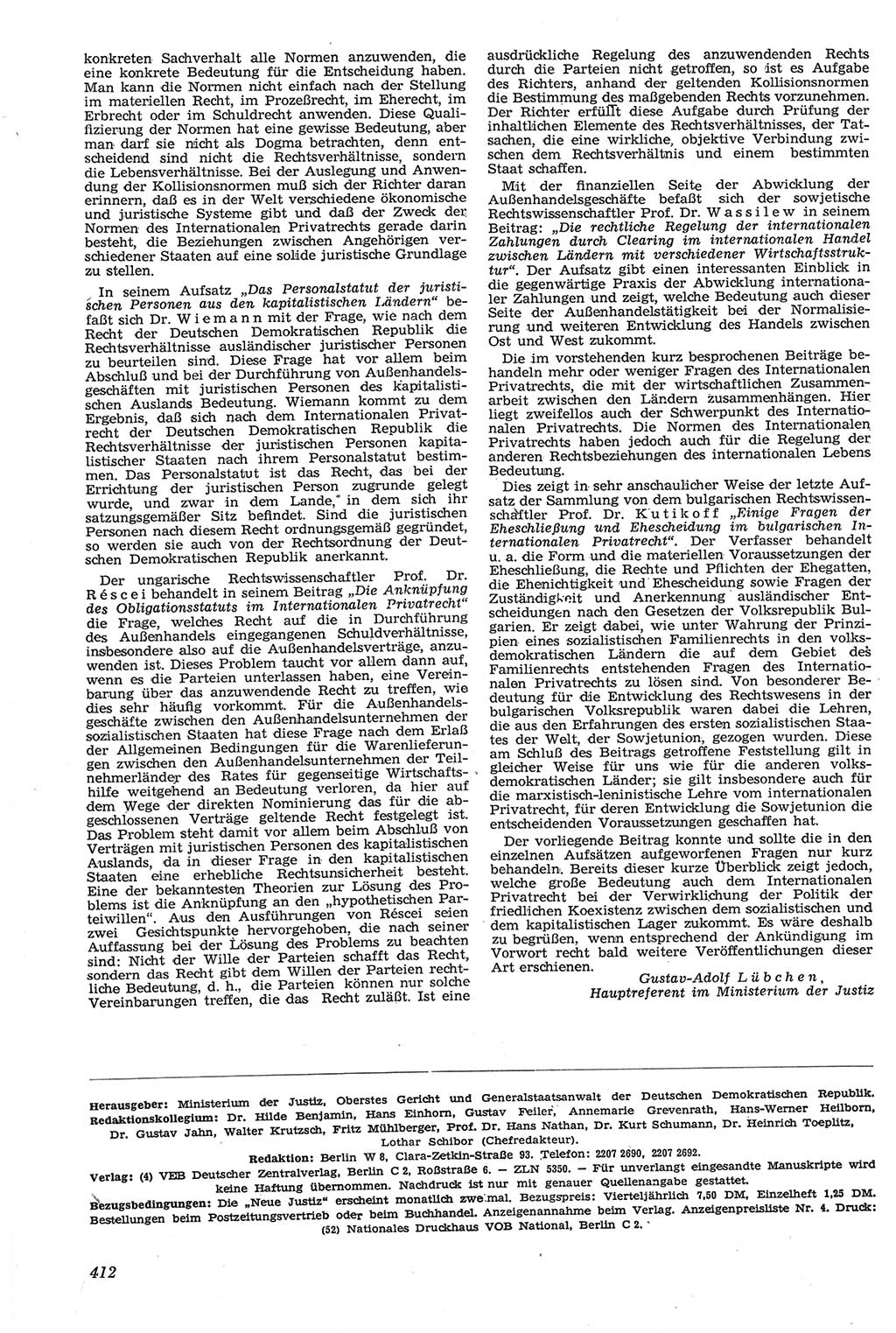 Neue Justiz (NJ), Zeitschrift für Recht und Rechtswissenschaft [Deutsche Demokratische Republik (DDR)], 14. Jahrgang 1960, Seite 412 (NJ DDR 1960, S. 412)