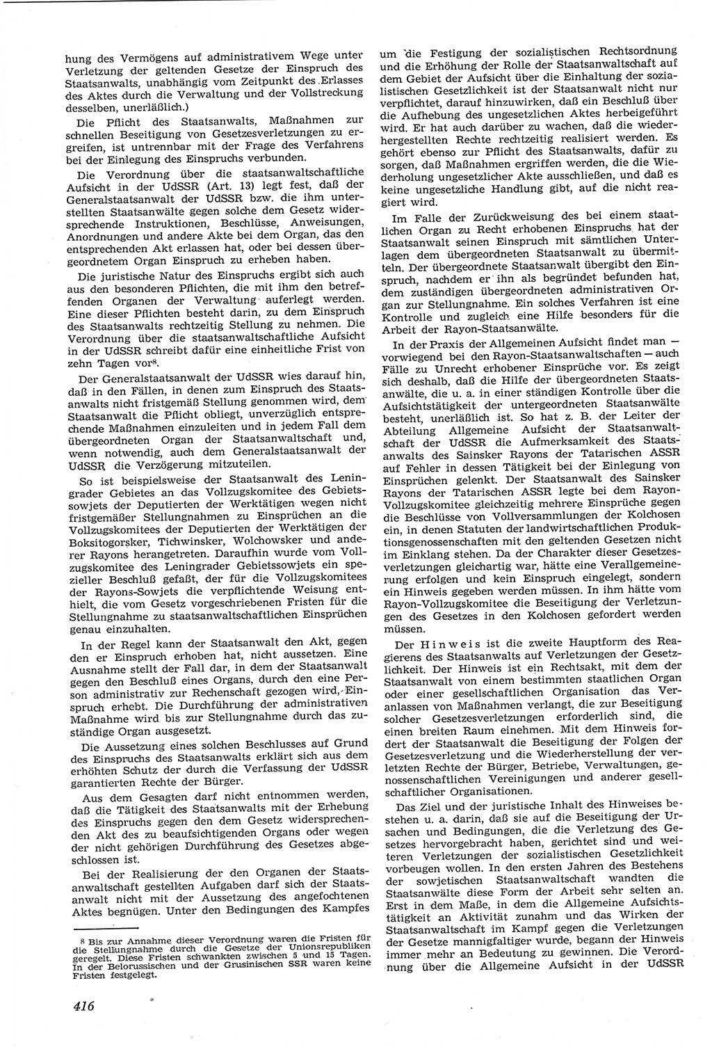 Neue Justiz (NJ), Zeitschrift für Recht und Rechtswissenschaft [Deutsche Demokratische Republik (DDR)], 14. Jahrgang 1960, Seite 416 (NJ DDR 1960, S. 416)