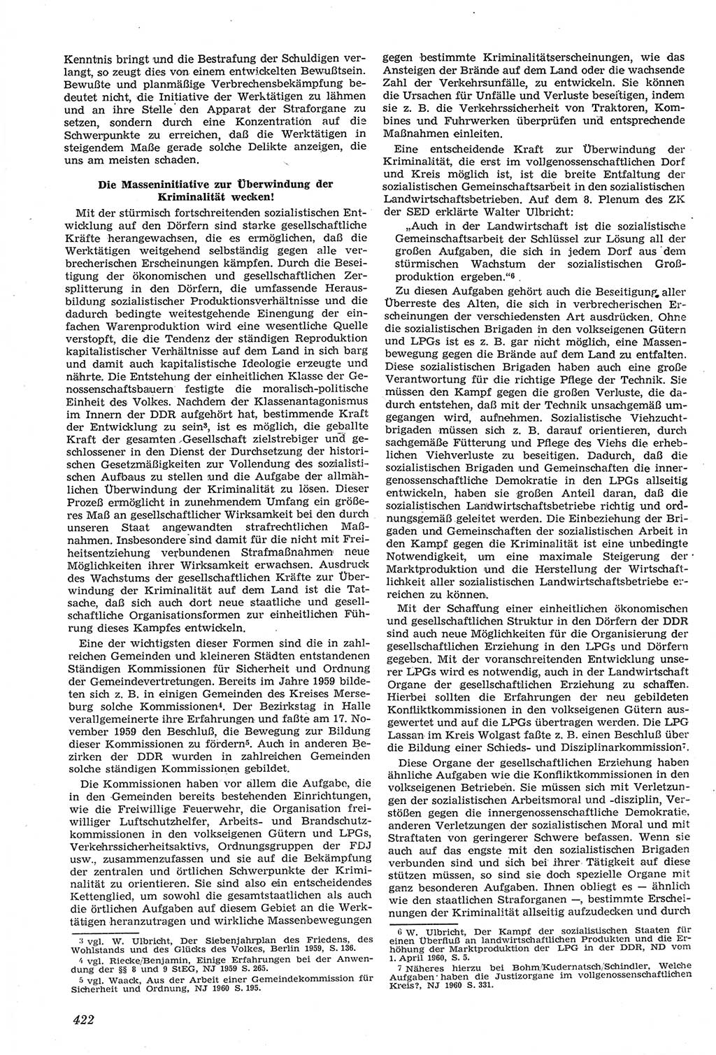 Neue Justiz (NJ), Zeitschrift für Recht und Rechtswissenschaft [Deutsche Demokratische Republik (DDR)], 14. Jahrgang 1960, Seite 422 (NJ DDR 1960, S. 422)