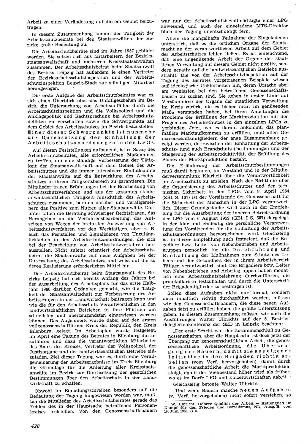 Neue Justiz (NJ), Zeitschrift für Recht und Rechtswissenschaft [Deutsche Demokratische Republik (DDR)], 14. Jahrgang 1960, Seite 428 (NJ DDR 1960, S. 428)