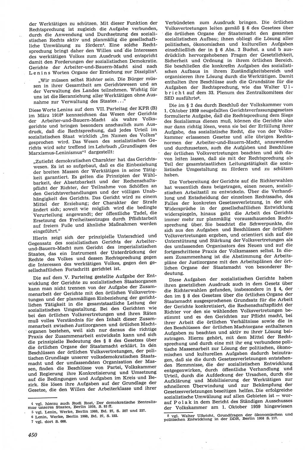 Neue Justiz (NJ), Zeitschrift für Recht und Rechtswissenschaft [Deutsche Demokratische Republik (DDR)], 14. Jahrgang 1960, Seite 450 (NJ DDR 1960, S. 450)