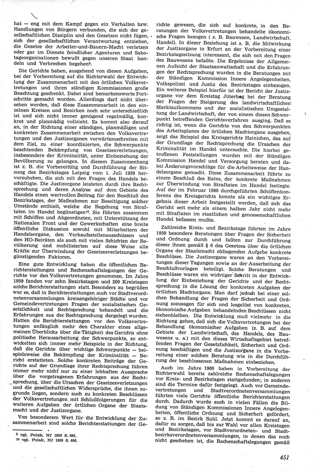 Neue Justiz (NJ), Zeitschrift für Recht und Rechtswissenschaft [Deutsche Demokratische Republik (DDR)], 14. Jahrgang 1960, Seite 451 (NJ DDR 1960, S. 451)