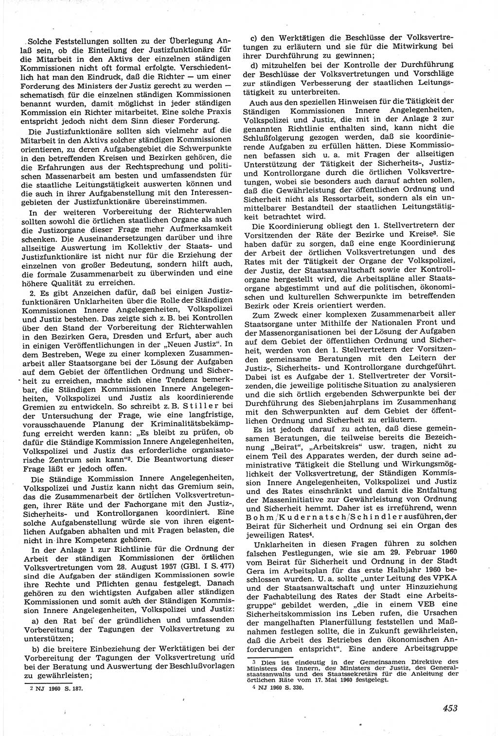 Neue Justiz (NJ), Zeitschrift für Recht und Rechtswissenschaft [Deutsche Demokratische Republik (DDR)], 14. Jahrgang 1960, Seite 453 (NJ DDR 1960, S. 453)