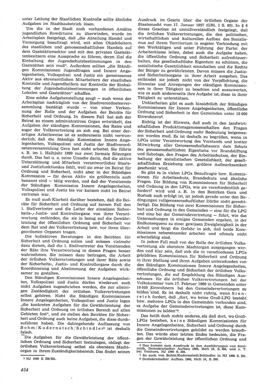 Neue Justiz (NJ), Zeitschrift für Recht und Rechtswissenschaft [Deutsche Demokratische Republik (DDR)], 14. Jahrgang 1960, Seite 454 (NJ DDR 1960, S. 454)