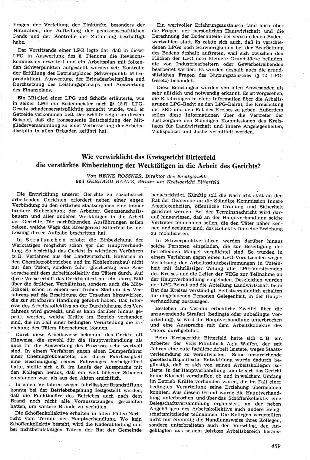 Neue Justiz (NJ), Zeitschrift für Recht und Rechtswissenschaft [Deutsche Demokratische Republik (DDR)], 14. Jahrgang 1960, Seite 459 (NJ DDR 1960, S. 459)