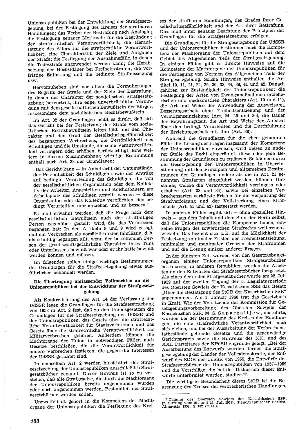 Neue Justiz (NJ), Zeitschrift für Recht und Rechtswissenschaft [Deutsche Demokratische Republik (DDR)], 14. Jahrgang 1960, Seite 488 (NJ DDR 1960, S. 488)