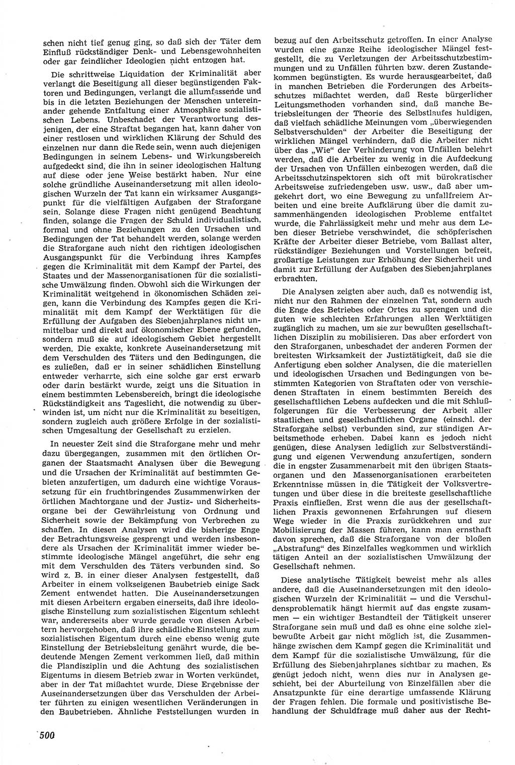 Neue Justiz (NJ), Zeitschrift für Recht und Rechtswissenschaft [Deutsche Demokratische Republik (DDR)], 14. Jahrgang 1960, Seite 500 (NJ DDR 1960, S. 500)