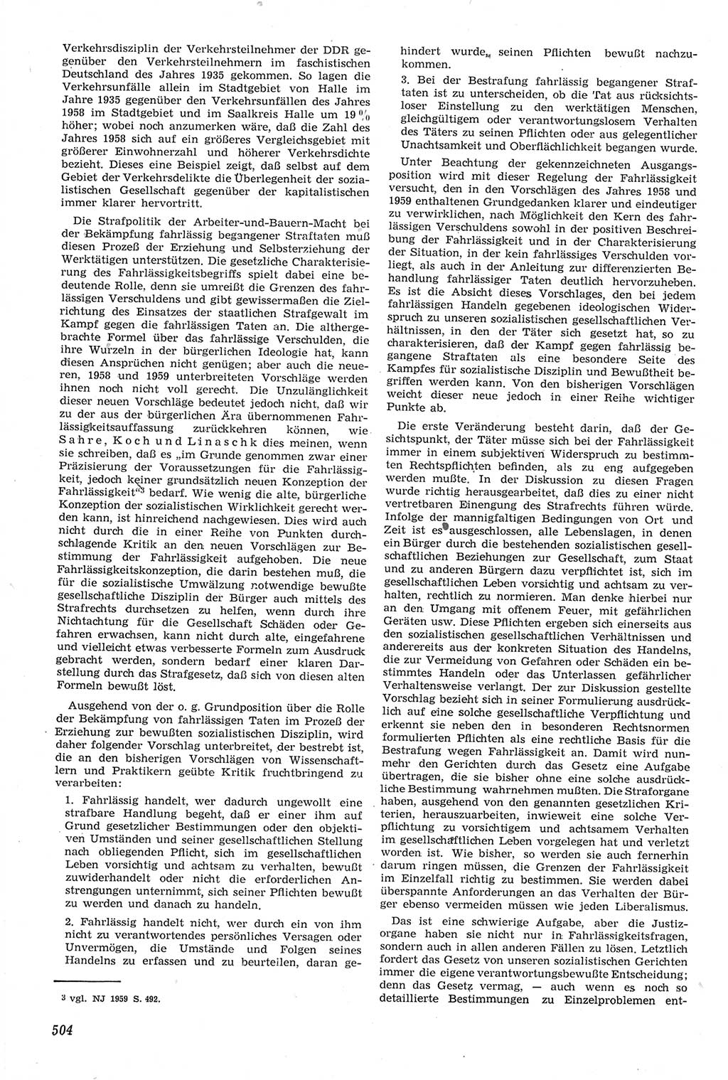 Neue Justiz (NJ), Zeitschrift für Recht und Rechtswissenschaft [Deutsche Demokratische Republik (DDR)], 14. Jahrgang 1960, Seite 504 (NJ DDR 1960, S. 504)