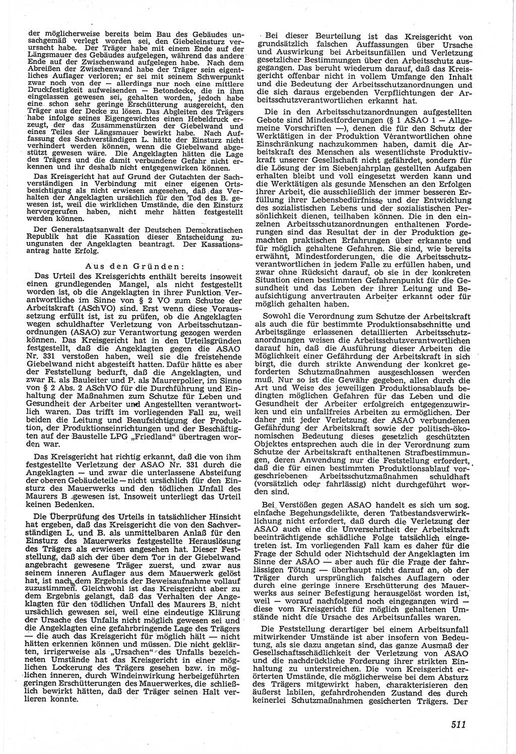 Neue Justiz (NJ), Zeitschrift für Recht und Rechtswissenschaft [Deutsche Demokratische Republik (DDR)], 14. Jahrgang 1960, Seite 511 (NJ DDR 1960, S. 511)