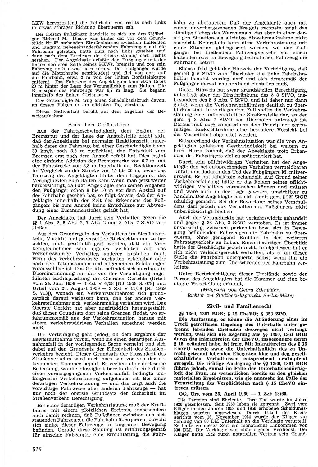 Neue Justiz (NJ), Zeitschrift für Recht und Rechtswissenschaft [Deutsche Demokratische Republik (DDR)], 14. Jahrgang 1960, Seite 516 (NJ DDR 1960, S. 516)