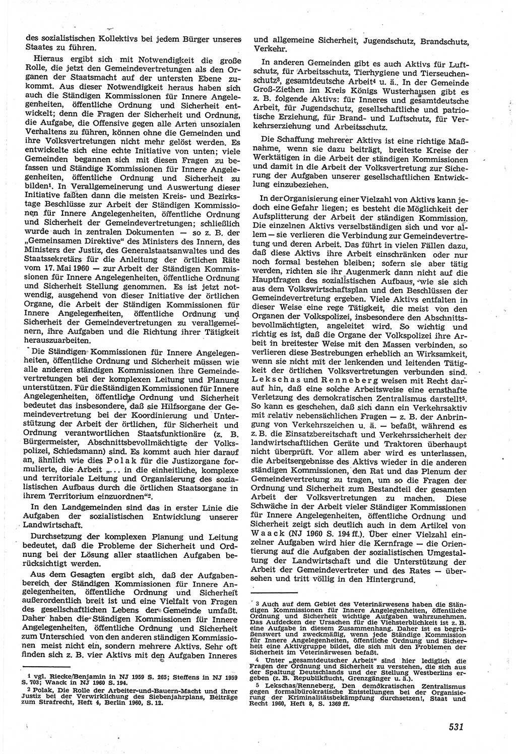 Neue Justiz (NJ), Zeitschrift für Recht und Rechtswissenschaft [Deutsche Demokratische Republik (DDR)], 14. Jahrgang 1960, Seite 531 (NJ DDR 1960, S. 531)